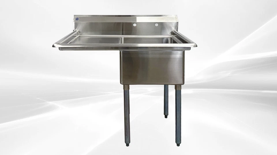 NEW 18" Stainless Steel Sink Left Compartment Commercial Kitchen Restaurant NSF - Image 3 of 4