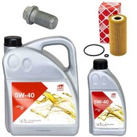MotoröL Filter Set Febi SAE 5W-40 6 Liter + Schraube FüR Mercedes A-Klasse W169