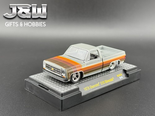 M2 1978 Chevrolet C10 Silverado Squarebody Pickup Truck Cool Grey MJS79 1/64 - Picture 6 of 8