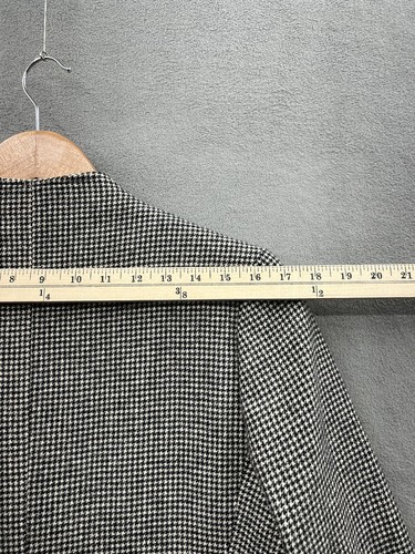 Vintage Oleg Cassini Women's Small Wool Skirt Suit Set Houndstooth Black White - Picture 11 of 22
