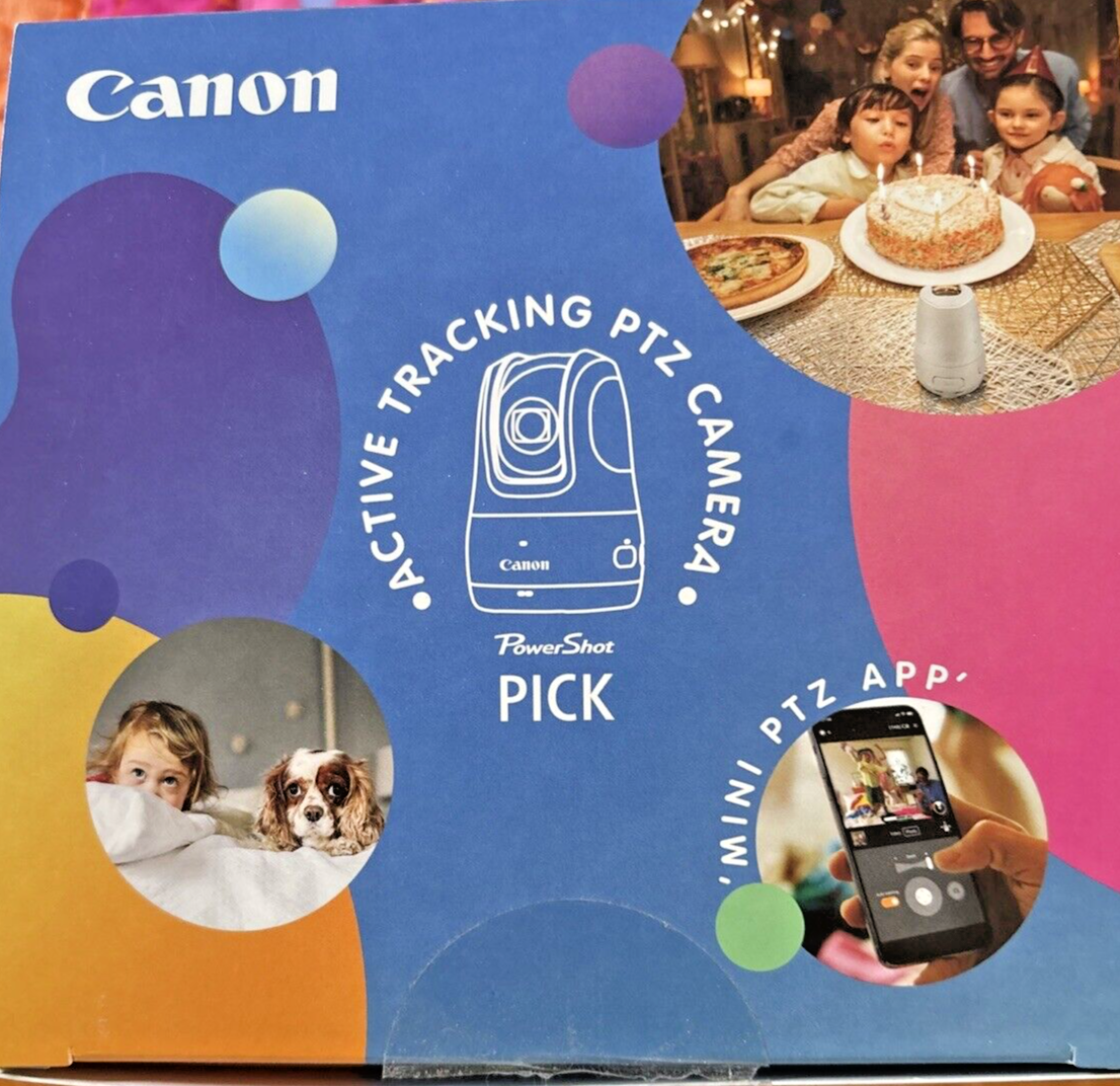 Canon PowerShot Kit PICK Full HD Active Tracking 3x PTZ Camera, SD card,  charger