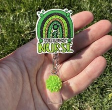 One Lucky Nurse Badge Holder/Reel ID Card Holder lanyard Gift/Medical