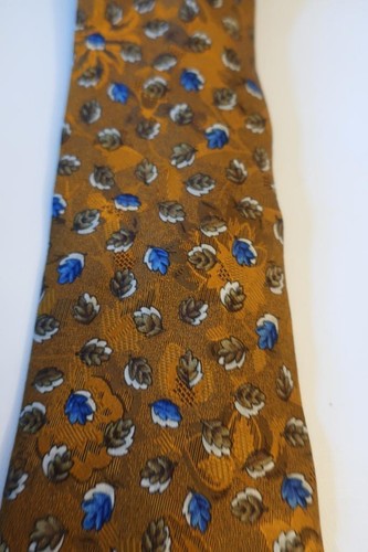 Mens Valentino Brown, Blue Floral Tie - Picture 2 of 4