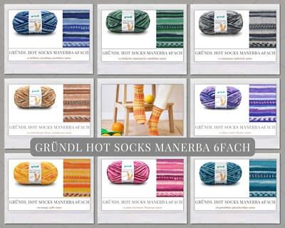 ''Gründl Hot Socks Manerba 6fach'' 150g Sockenwolle Strumpfwolle mit Farbverlauf