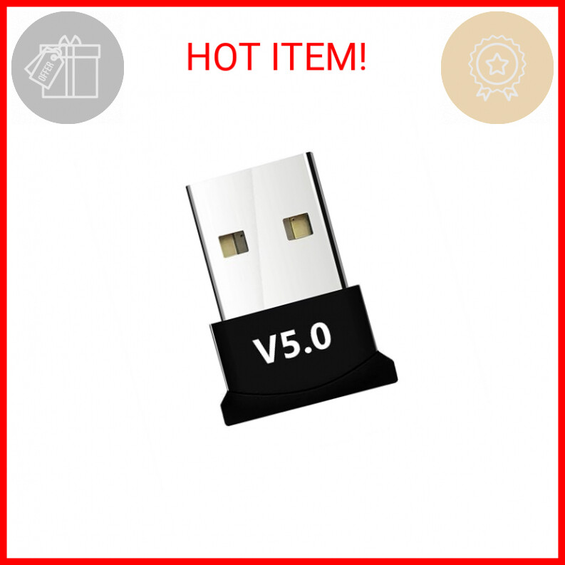 Bluetooth 5.0 USB Adapter for PC Wireless Dongle with Headphone and Keyboard Support