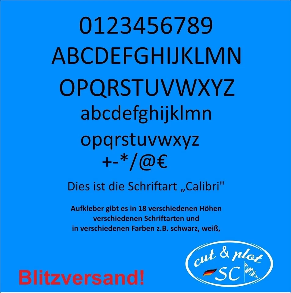 10 Klebebuchstaben Zahlen Sonderzeichen Aufkleber Modellbau wetterfest  SC075 - Bild 2 von 3