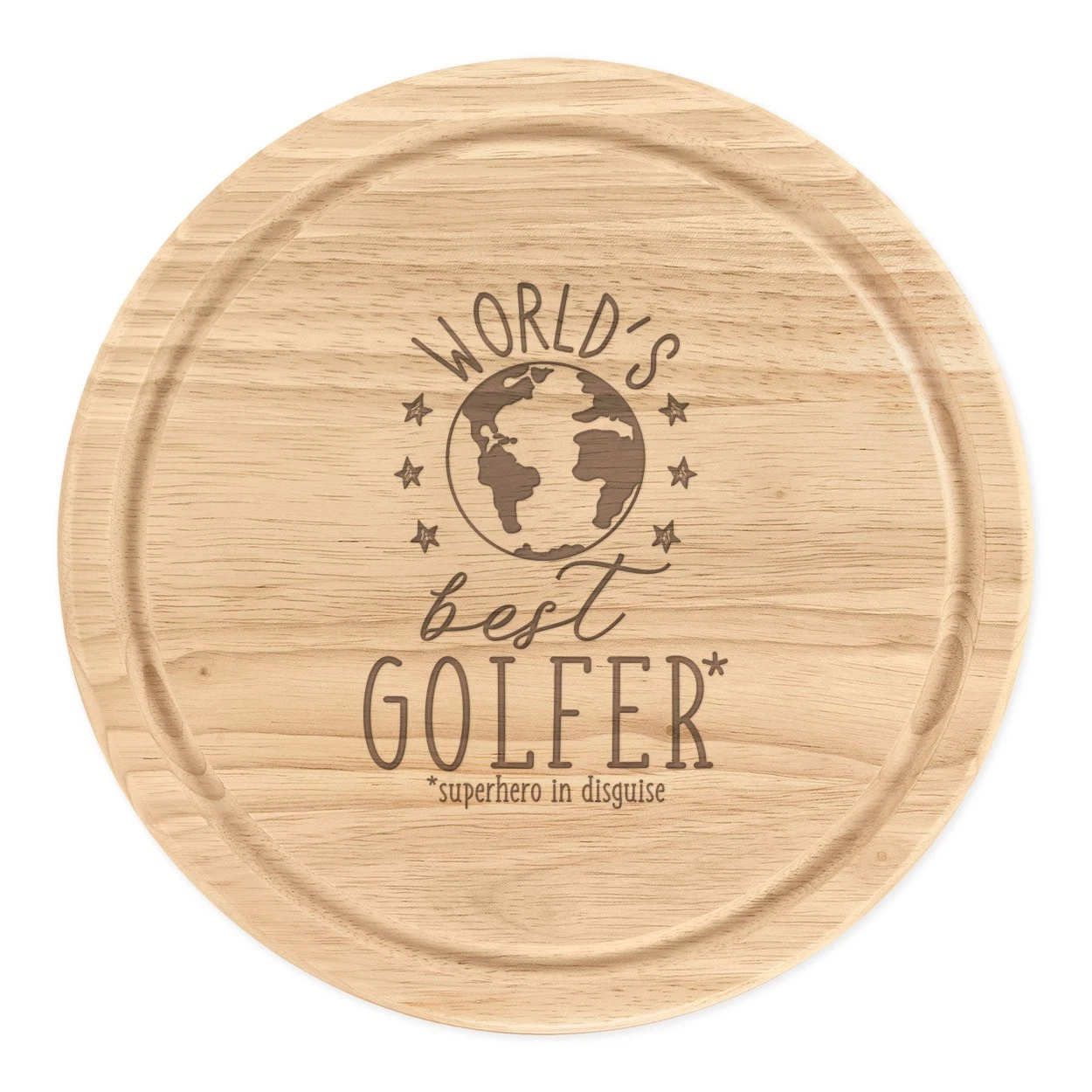 World's Best Golfer Round Chopping Cheese Board Funny Favourite Sport
