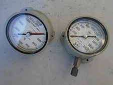 Lot Of 2 Weksler Instruments K Monel Bourdon Pressure Gauges 2000 & 8000 PSIG