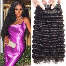 Deep Wave Human Hair Bundles 16A Brazilian Deep Curly 3 Bundles for Black Women