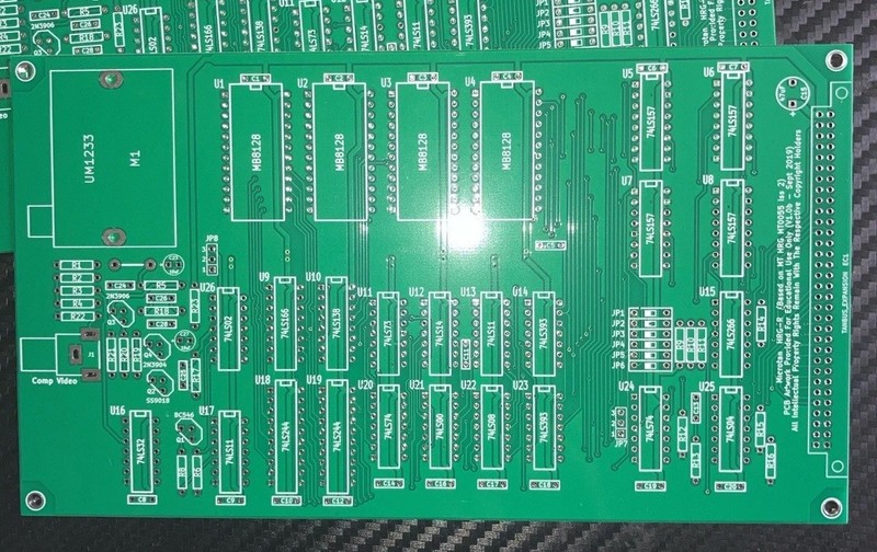 Replica Microtan Hires Graphic Card HRG-r based on HRG MT00055 Iss 2 Bare Pcb