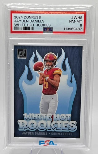 2024 Donruss Jayden Daniels #WH8 White Hot Rookies PSA 8