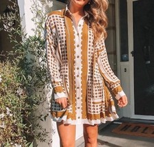 Zimmermann Dot Scarf Mini Dress Size 0 AU 8 US 4 Neck Tie Bow Long Sleeve Retro