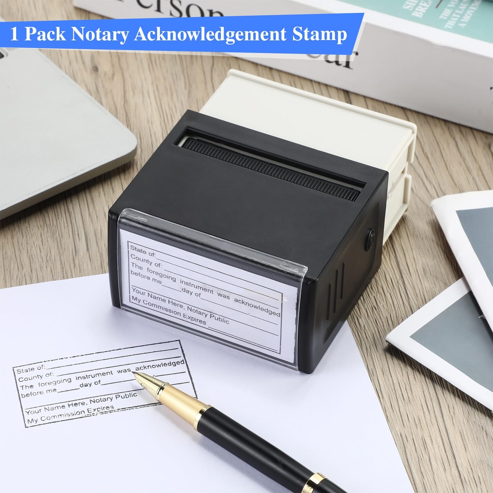 Sinload Notary Stamp - Self Inking Notary Public Stamp for Sworn & Subscribed...