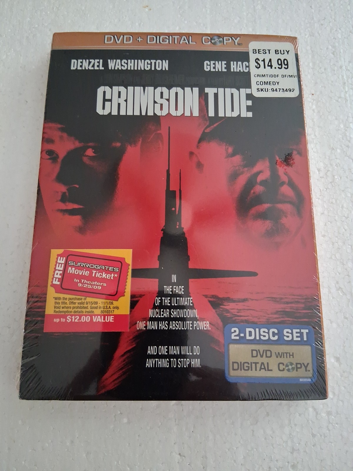 Crimson Tide (DVD, 1995) Denzel Washington Gene Hackman Submarine Sealed
