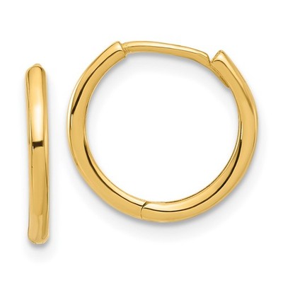 14 Karat Gelbgold polierte Klapp Creolen 1,38 gm L-13,5 mm, B-14 mm für Mama