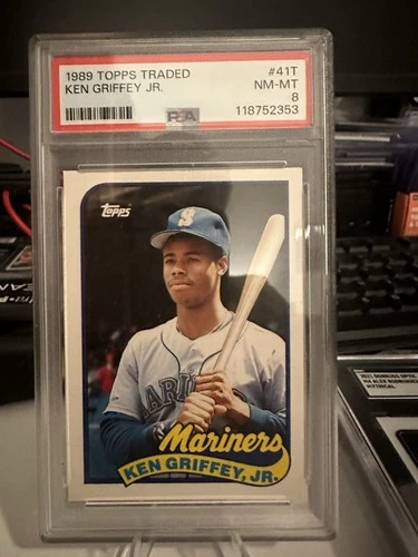 1989 Topps Traded Ken Griffey Jr #41T (RC) PSA 8