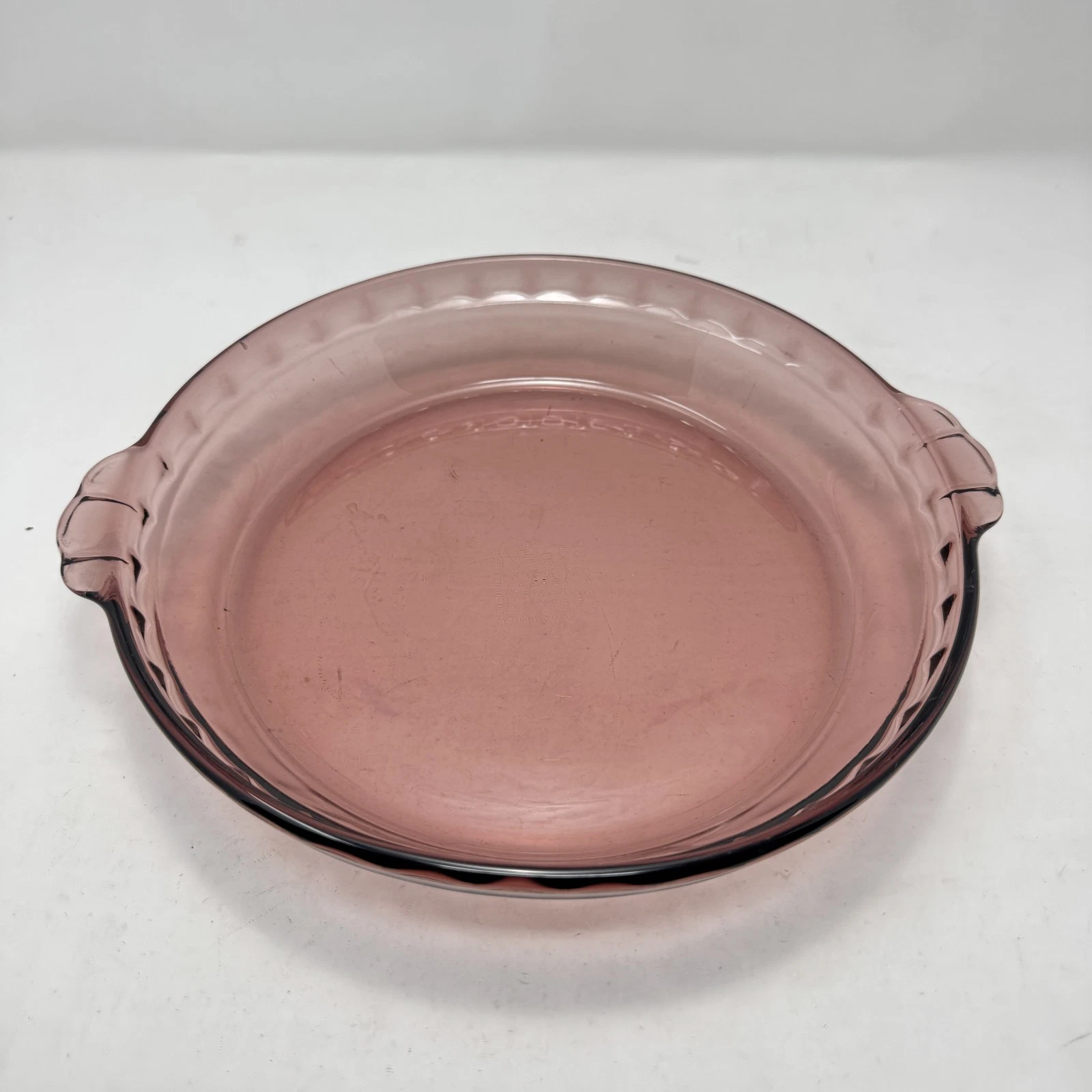 Vintage Pyrex Pink Cranberry Glass Pie Plate Dish 229 9.5" Baking Oven Microwave