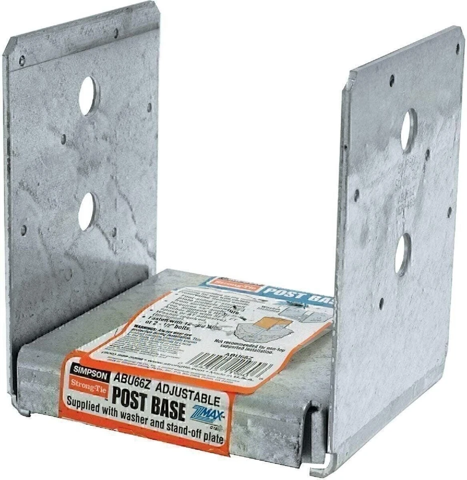 Base de poste ajustable Simpson Strong-Tie ABU66Z 12-Ga ZMAX paquete de 10 resistentes Foto 2 de 4