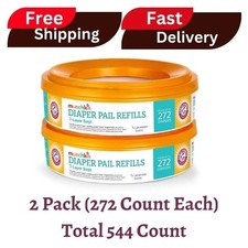 Munchkin Arm  Hammer Diaper Pail Refill Rings, 544 Count 2 Pack 272 Count Each