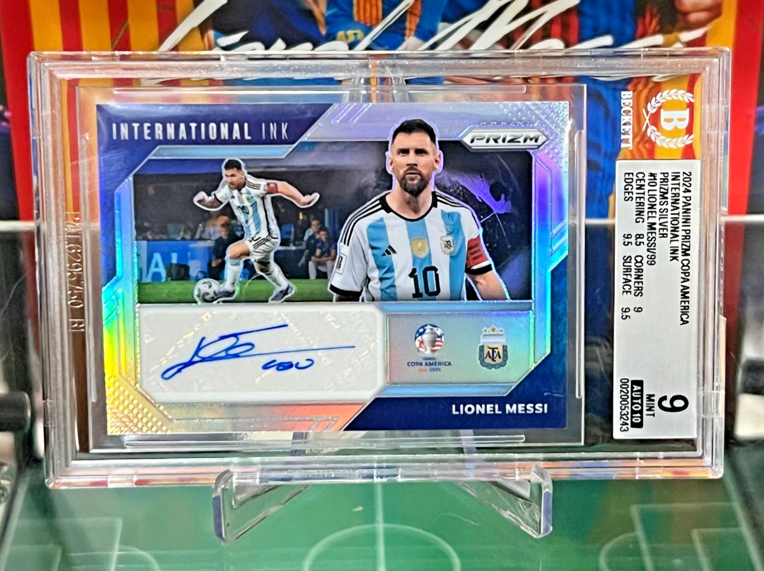 2024 Prizm Copa America Lionel Messi International Ink Silver /99 BGS 9 Auto 10 view 13