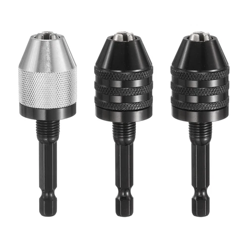 3pcs Keyless Drill Chuck Set 1/4" Chuck Conversion Adapter 0.3-8.0 mm