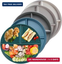RUIBOLU Unbreakable Divided Plates 5PCS for Kids Adults, Compartment Plate, Ligh