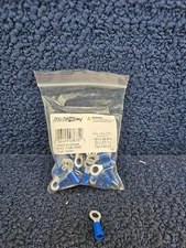 (QTY 100) Install Bay BVRT10 Blue Vinyl Insulated Ring Terminal 16-14 GA #10