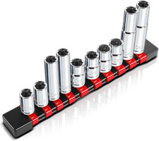 10PCS 3/8"  1/4" Drive 10Mm Socket Set, Deep  Shallow Socket, 6 Point  12 Poi