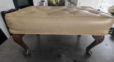 Chesterfield-style Footstool , cabriole legs, Queen Anne style Modern furniture.