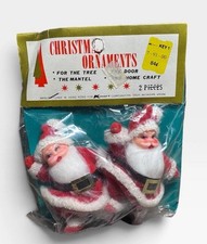 Vintage 1970s Kmart Santa Christmas Ornaments...