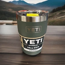 YETI Rambler 16 oz STACKABLE Cup w/ MAGSLIDER lid Camp Green- Firefly Yellow