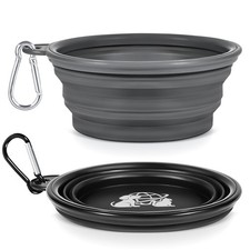 Tailtastic Portable Dog Bowls 2 Pack - Collapsible Silicone Travel Dog Bowls ...