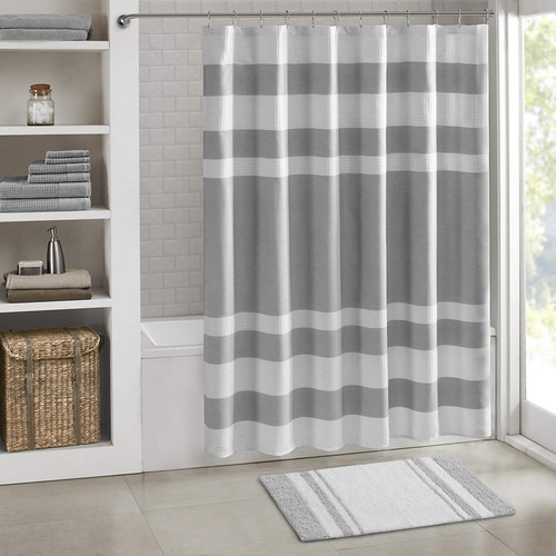 Madison Park - Spa Reversible Cotton Bath Rug - Grey - 20x30",