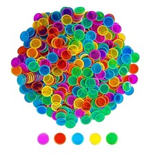 Magnetic Bingo Chips - 500 Clear Plastic Counters for Games Classroom Use - Mi