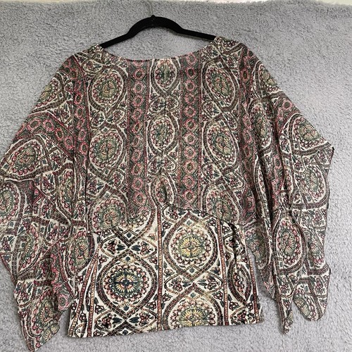 Camicia camicia Tiny Anthropologie donna taglia XS maglia floreale canotta seta mantello manica - Foto 7 di 10