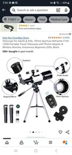 Telescope for Adults & Kids, 70Mm Aperture Refractor (15X-150X) Portable Travel 