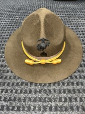 WW 2 USMC MARINE CORPS CAMPAIGN DRILL SERGEANT HAT WPL 5923 W/ EGA Size Small