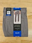 36x30 - GREY - Banana Republic Men's Stretch Slim Fit 5 pocket Twill Pants