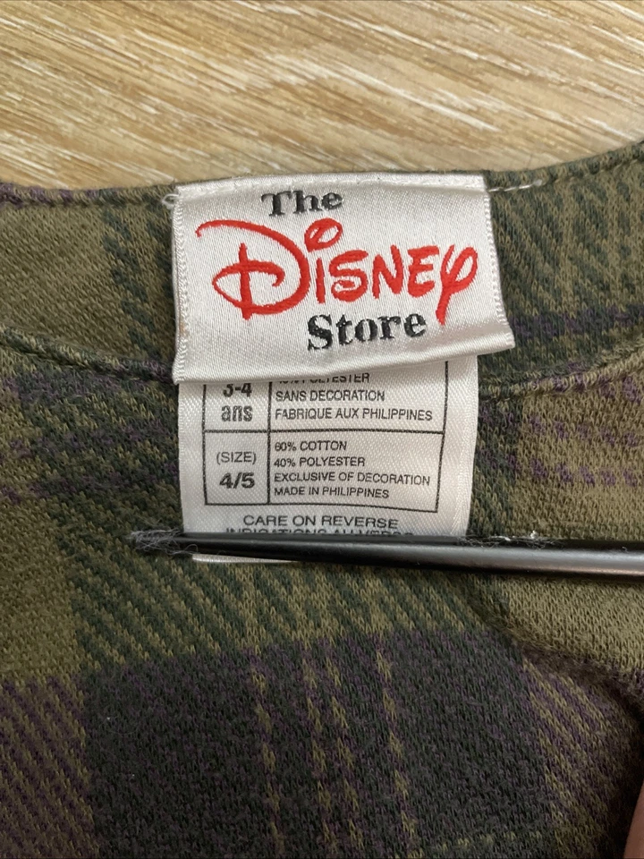 The Disney Store VTG Winnie The Pooh Plaid Jumper Dress Toddler Girl 4/5 Fall - Image 4 of 4