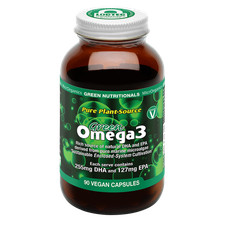 Green Nutritionals Vegan Omega3 90 capsules - Vegan Vegetarian Friendly