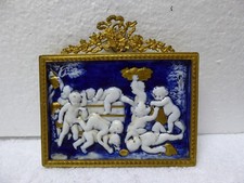 Sevres Porzellan Porzellan Relief mit Putten , Messingmontur , 25228