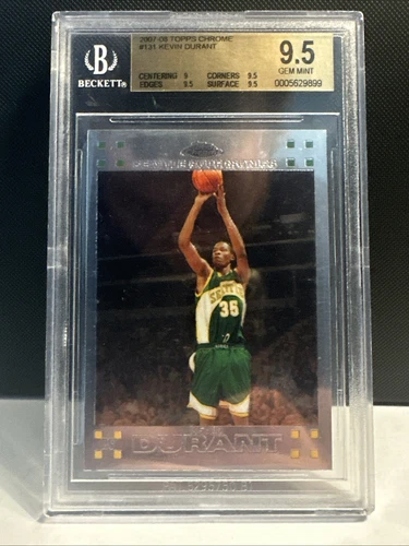 2007-08 Topps Chrome #131 Kevin Durant Rookie RC BGS 9.5 TRUE GEM💎