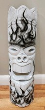 Hawaii Hand Made Carved Wooden 20" Tiki Painted Mask Wall Decor Hanging Man Cave