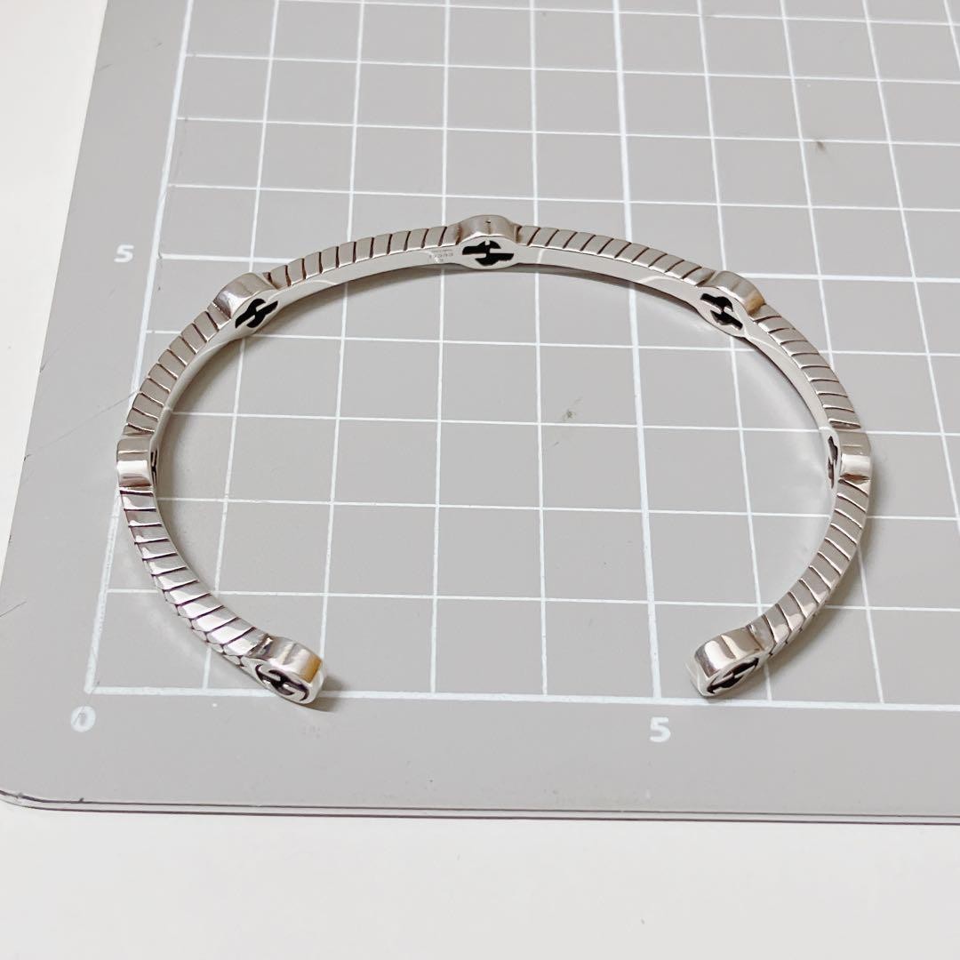 Mint] GUCCI Interlocking Motif Bangle Bracelet Silver 925 | eBay
