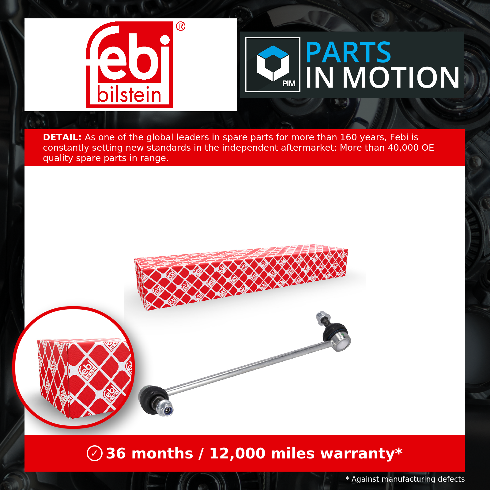 Anti Roll Bar Link fits BMW Front Left Stabiliser Drop Link 31356765933 Febi New