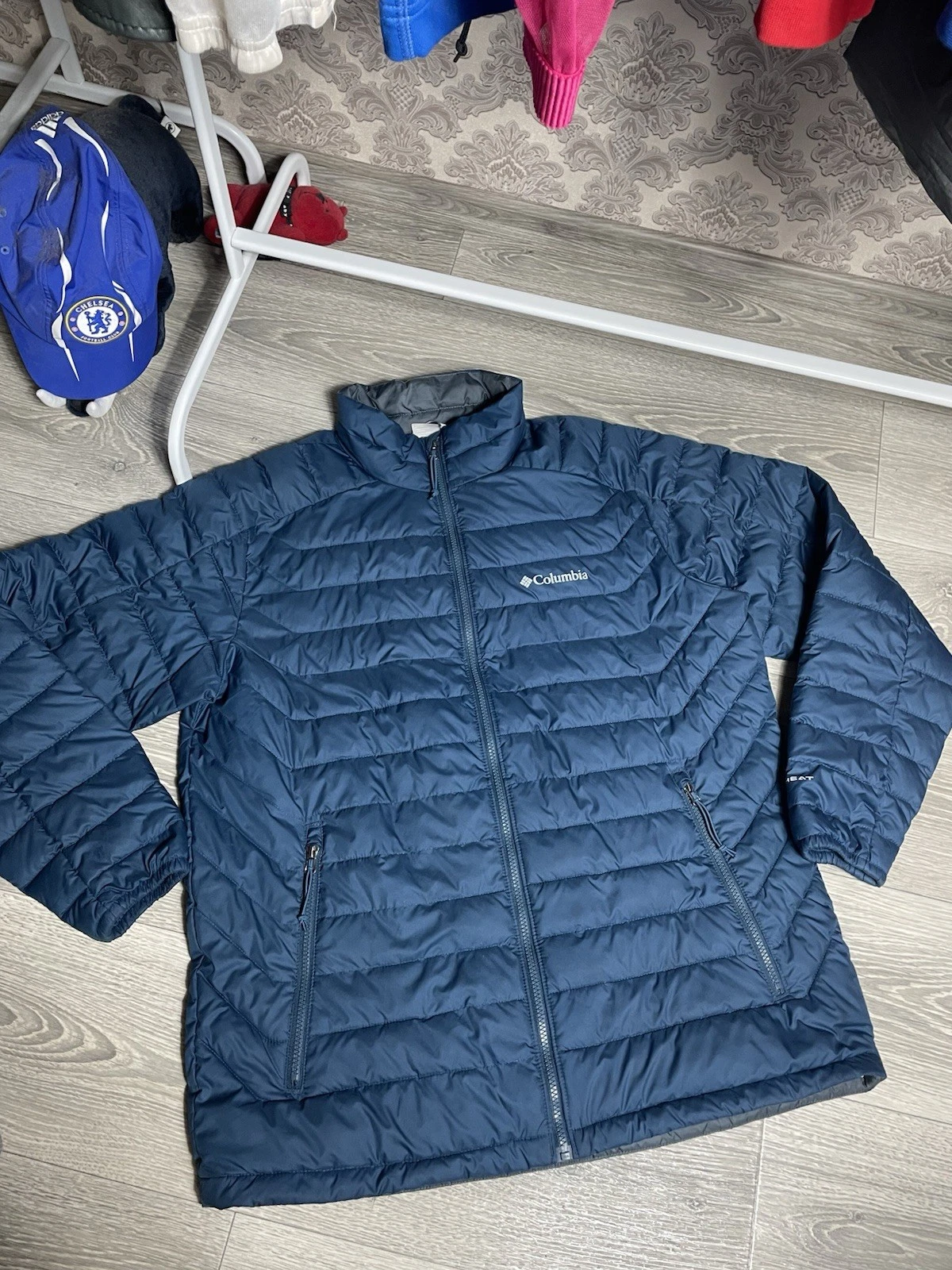 Columbia Omni Heat Jacket Men’s Size L Large Puffer Blue Outdoor Hiking Mountain