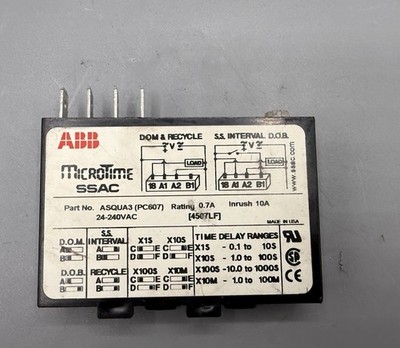 MICROTIME ABB SSAC ASQUA3 (PC607) Time Delay Relay 24-240VAC