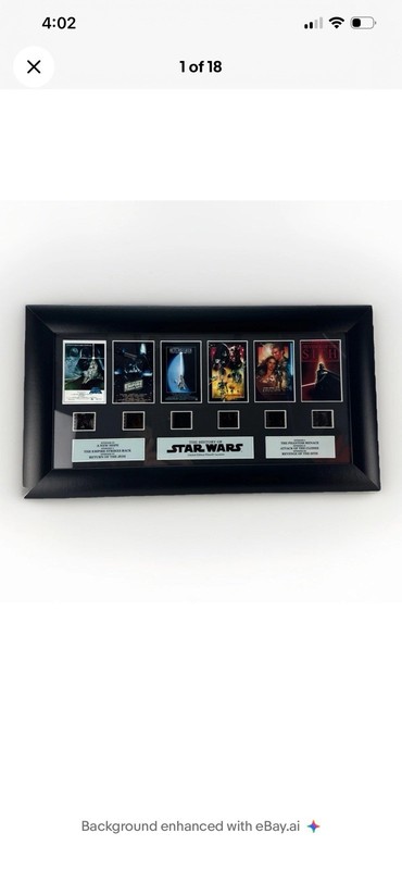 Star Wars Film Cell Display Frame Episodes I–VI Limited Edition 35mm Film w/ COA