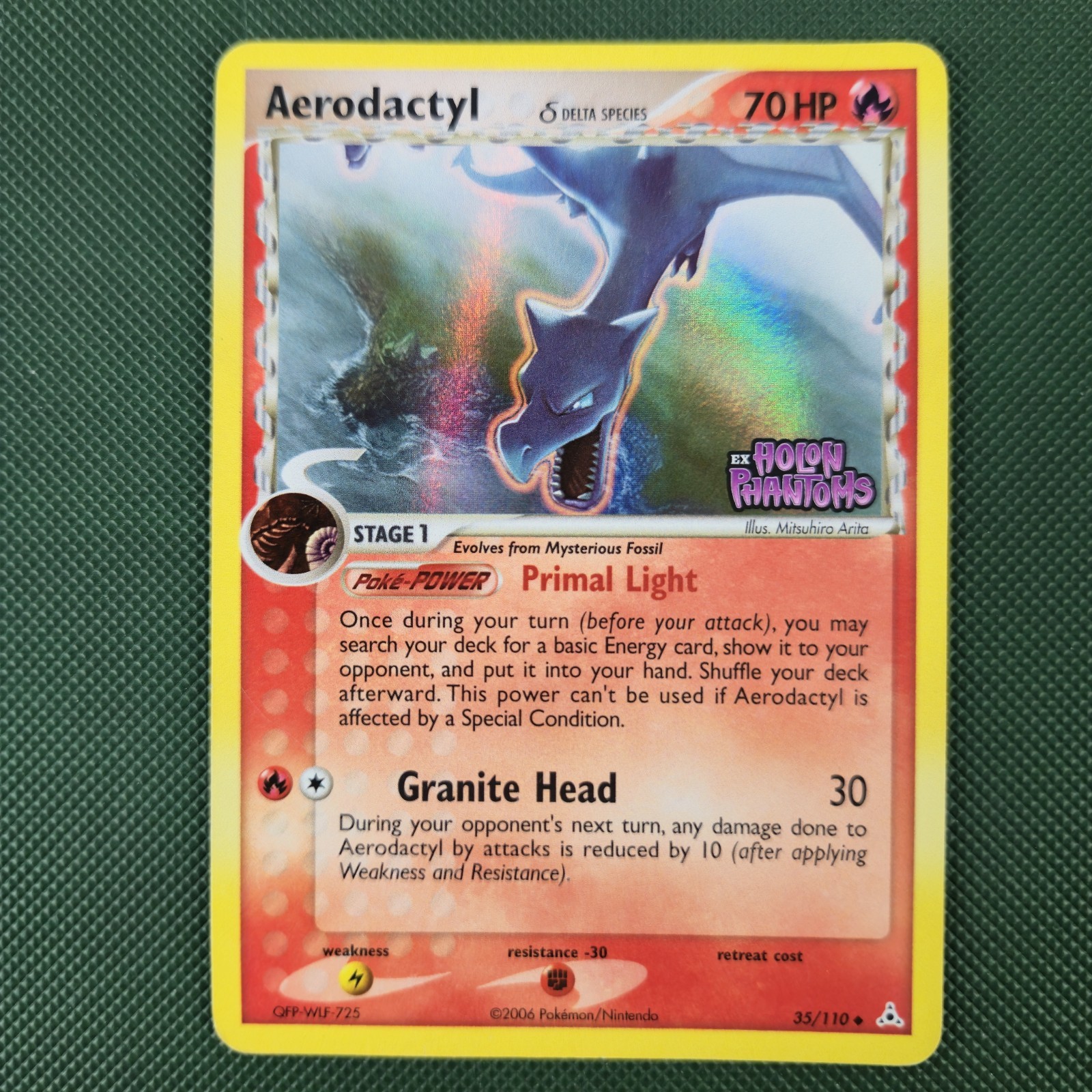 Aerodactyl 35/110 Holon Phantoms Reverse Holo Delta Species 2006 Pokemon Card