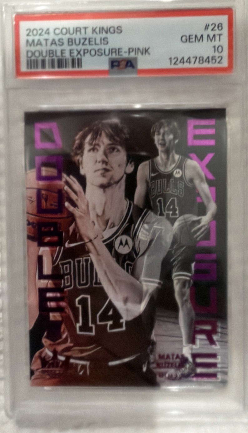 2024 Panini Court Kings - Double Exposure Matas Buzelis #26 Pink /15 (RC) PSA 10